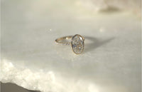 3.45ct Oval Lab Diamond Bezel Engagement Ring